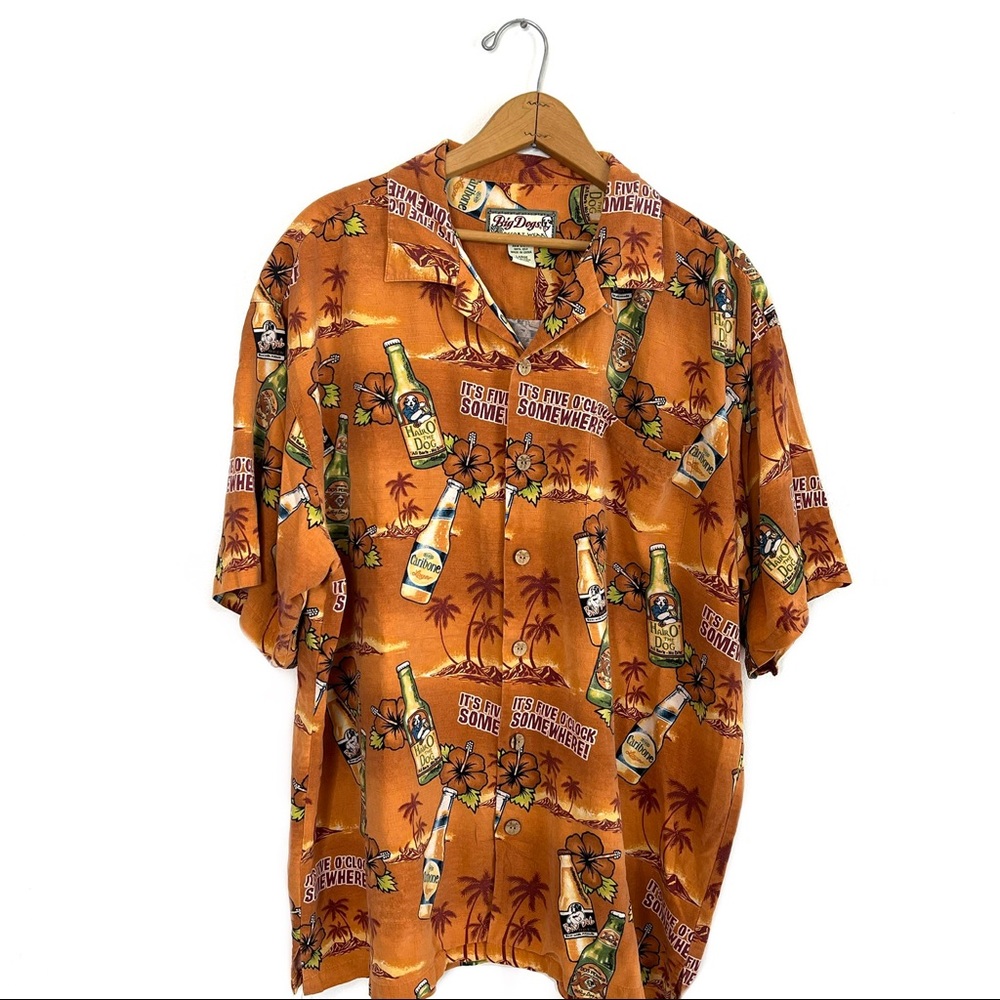 Silk Hawaiian Button Down L
